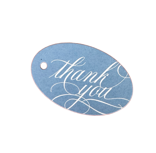 Oval Blue Thank You Gift Tag