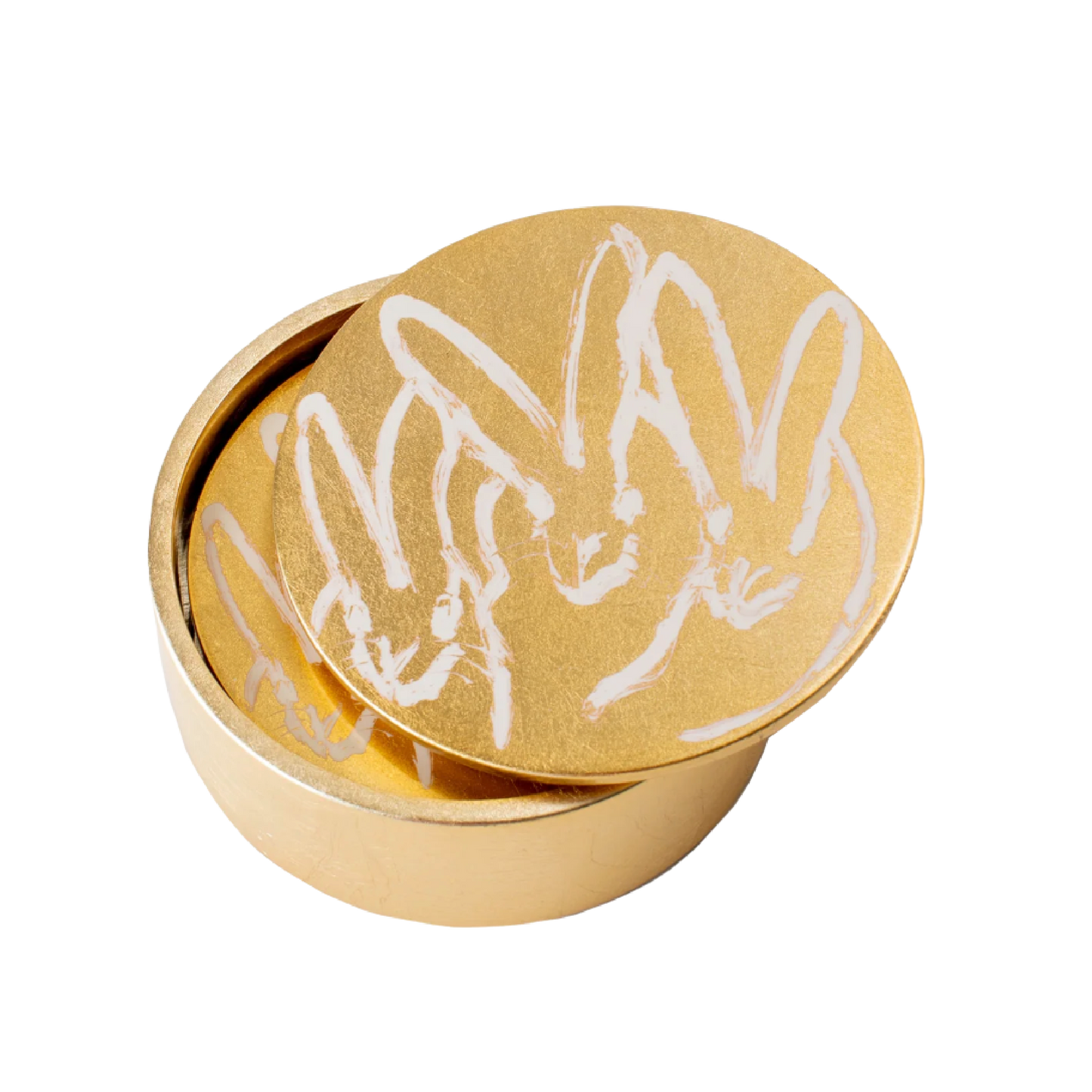 Hunt Slonem | Gold Leaf Coaster Box