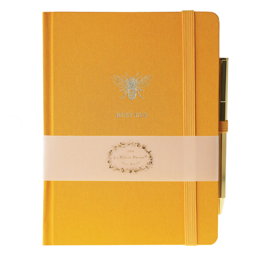 Bee Fabric-Covered Journal with Pen