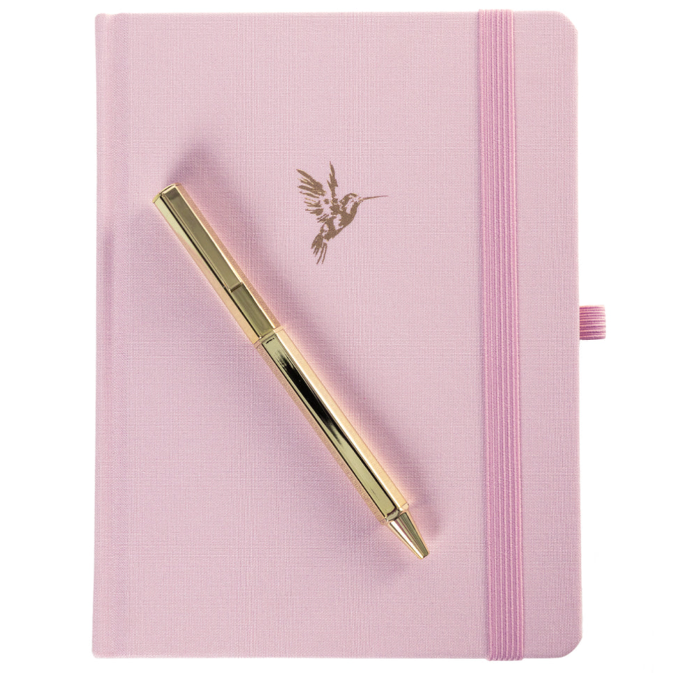La Petite Presse Hummingbird Fabric-Bound Journal with Pen