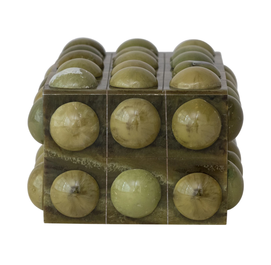 Green Handmade Marbled Resin Bobbin Box