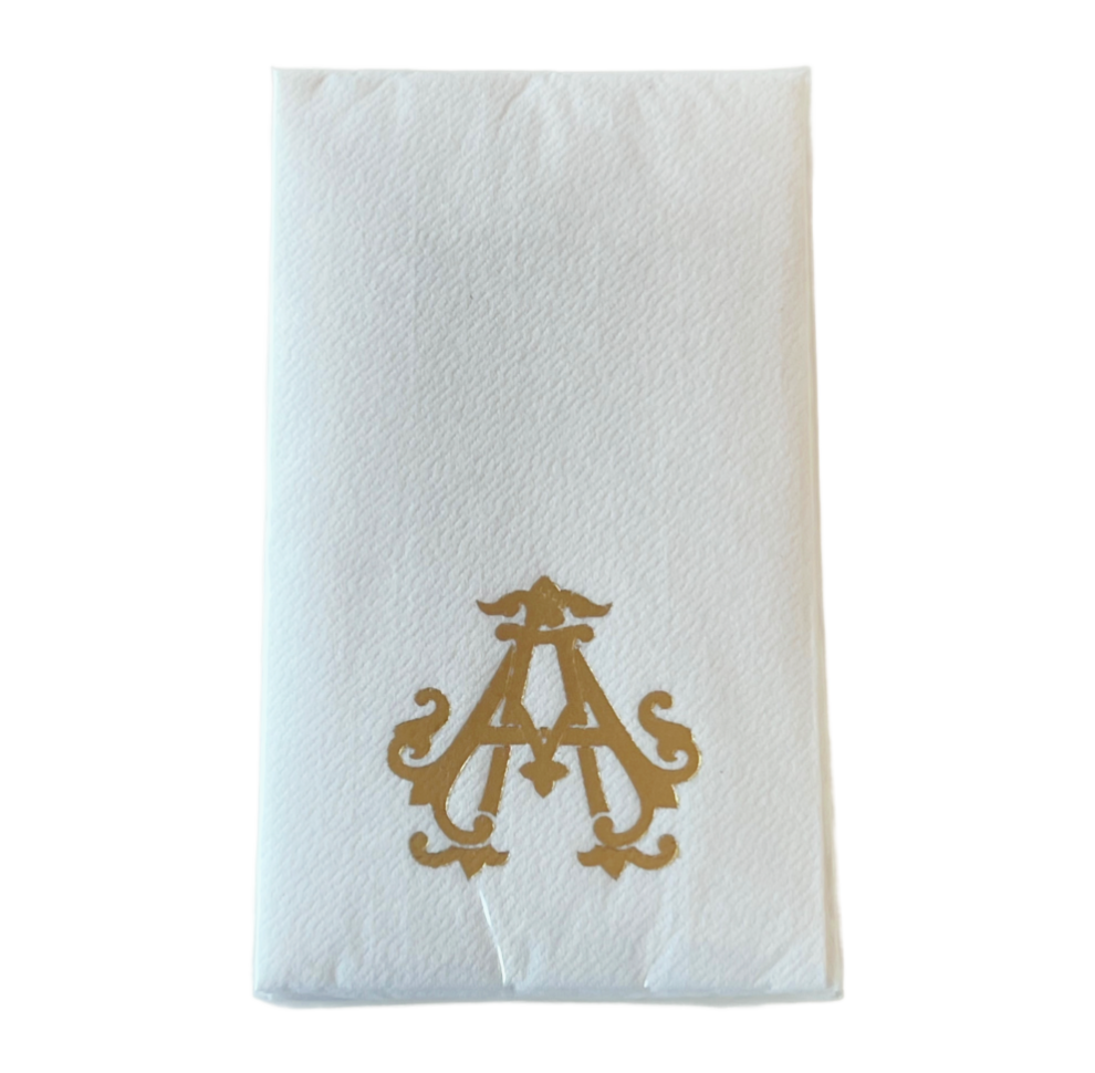 (A) Initial Linun Guest Napkins - 15 per pack