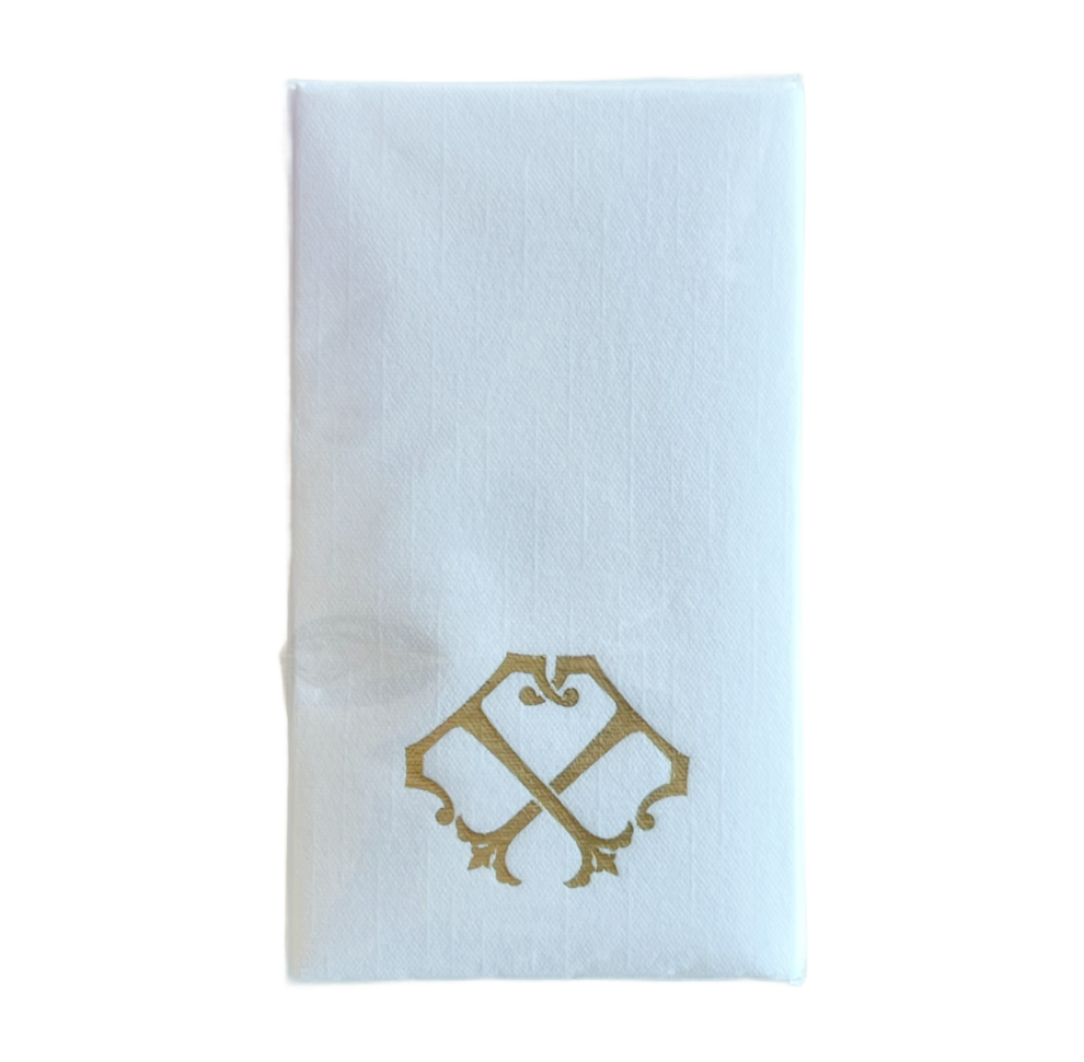 (T) Initial Linun Guest Napkins - 15 per pack