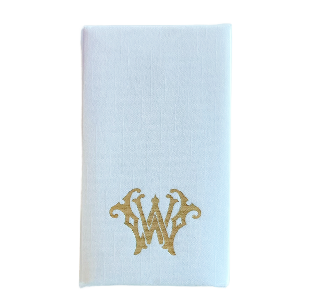 (W) Initial Linun Guest Napkins - 15 per pack