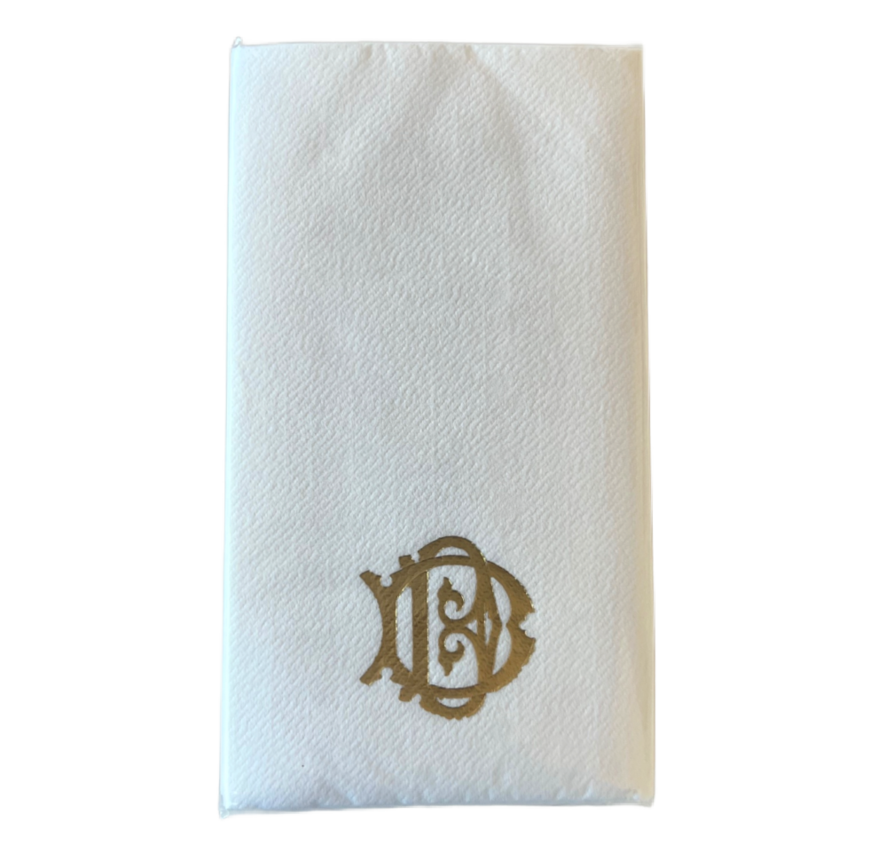 (D) Initial Linun Guest Napkins - 15 per pack