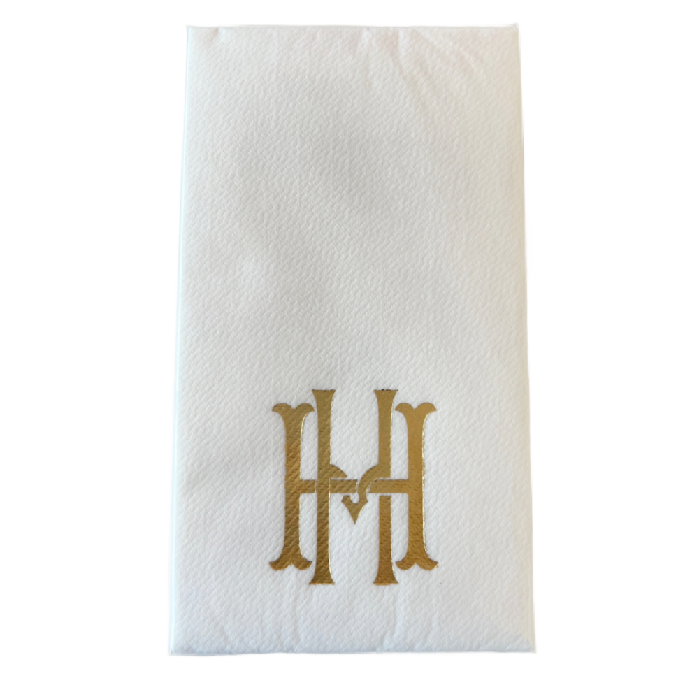 (H) Initial Linun Guest Napkins - 15 per pack
