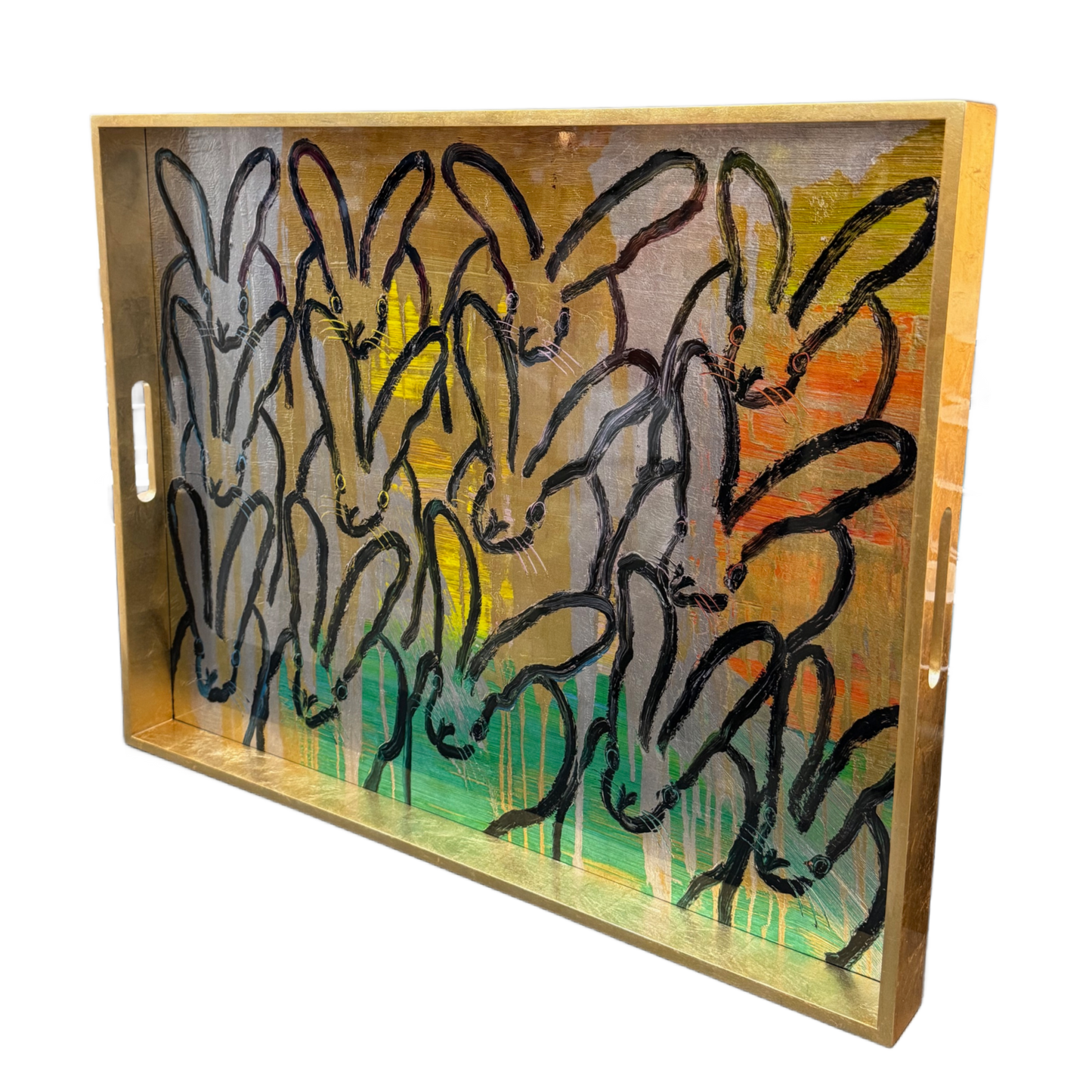 Hunt Slonem | Fluffle Gold Tray