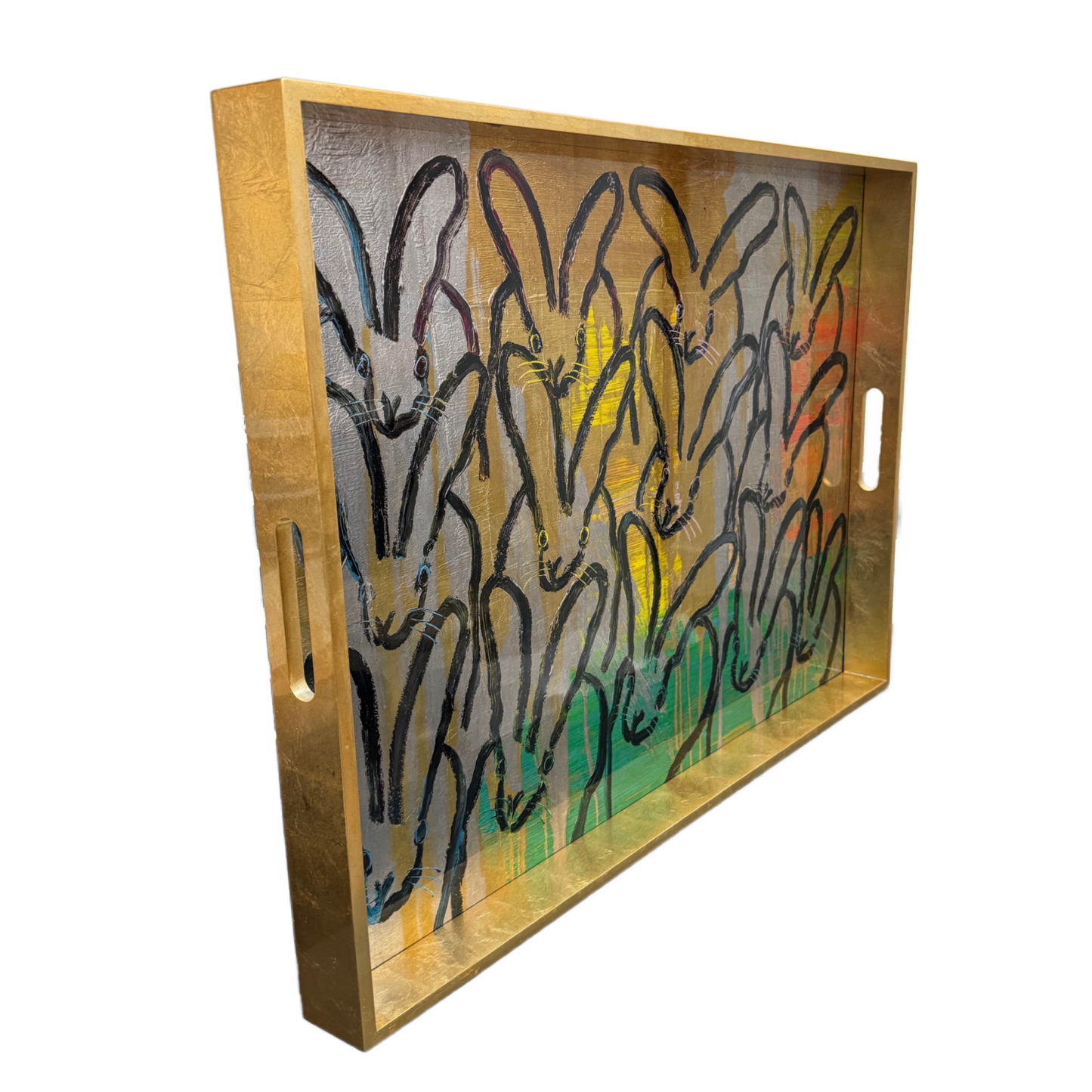 Hunt Slonem | Fluffle Gold Tray