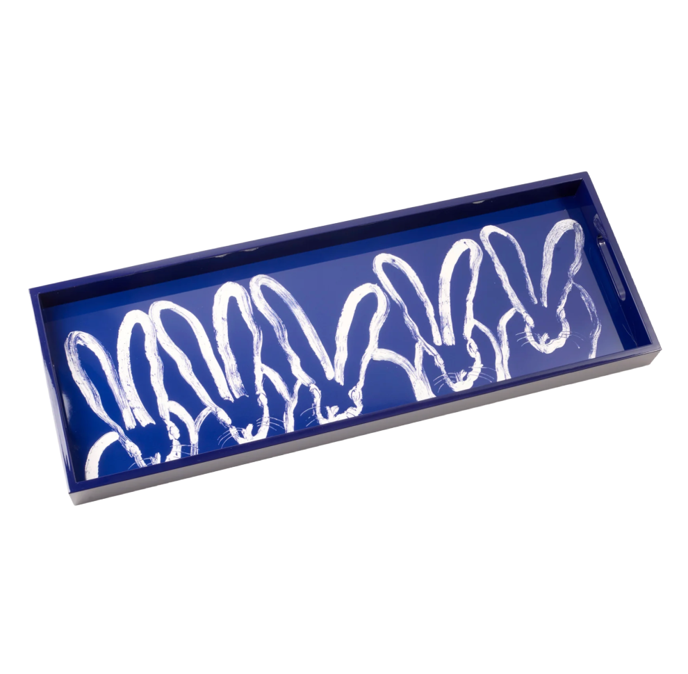 Hunt Slonem | Cobalt Conga Long Lacquer Tray