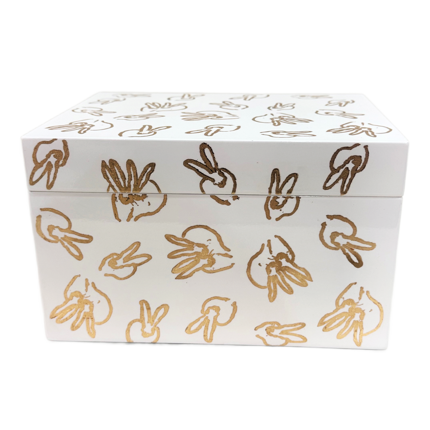 Hunt Slonem | Gold Leaf Bunny Lacquer Box