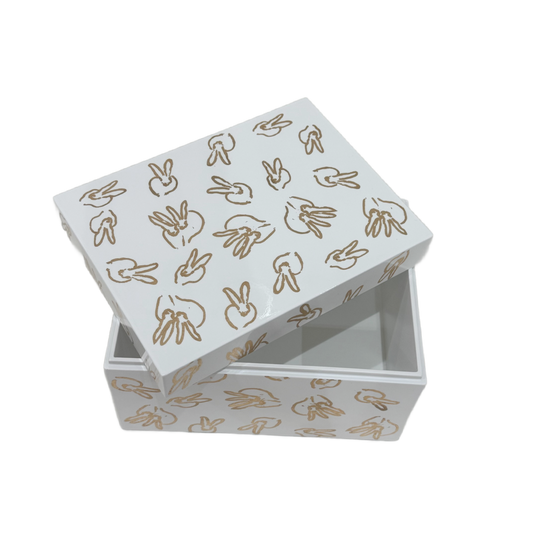 Hunt Slonem | Gold Leaf Bunny Lacquer Box