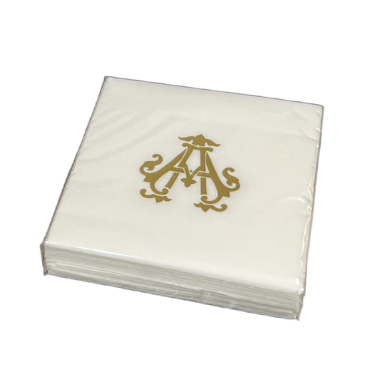 (A) Initial Linun Beverage Napkins - 20 per pack