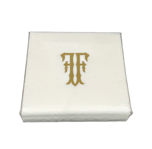 (F) Initial Linun Beverage Napkins - 20 per pack