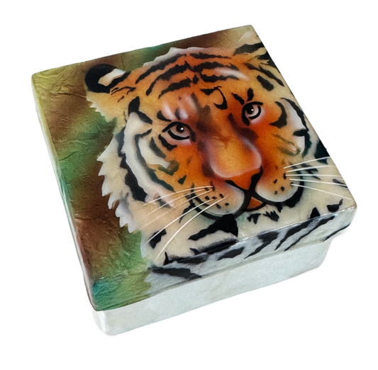 Tiger Capiz Shell Box