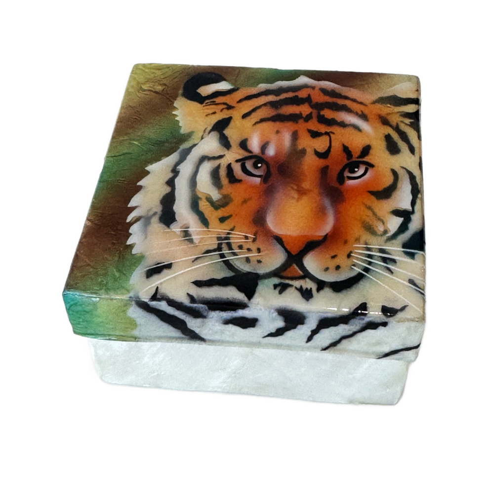 Tiger Capiz Shell Box