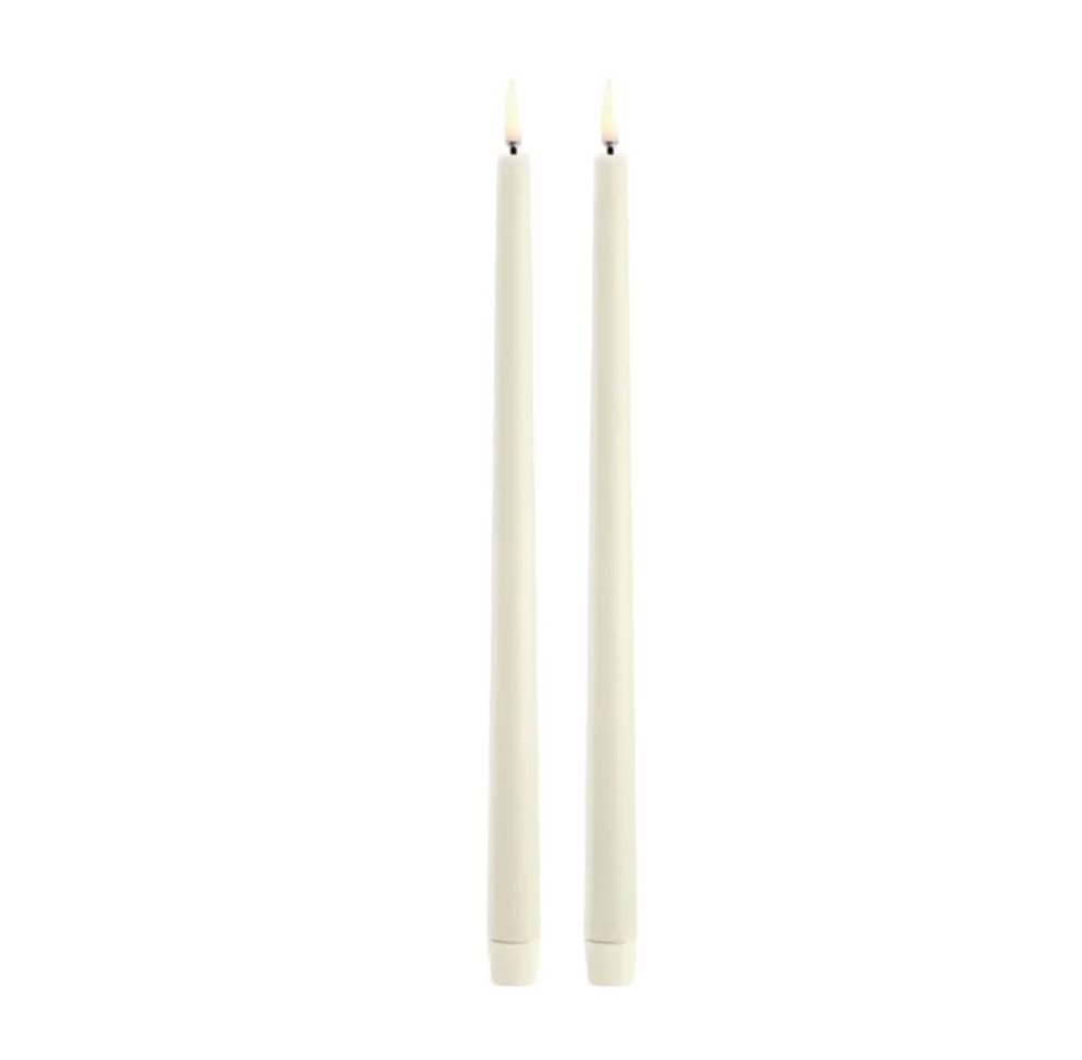 LED Ivory Tall Taper Pair Candle