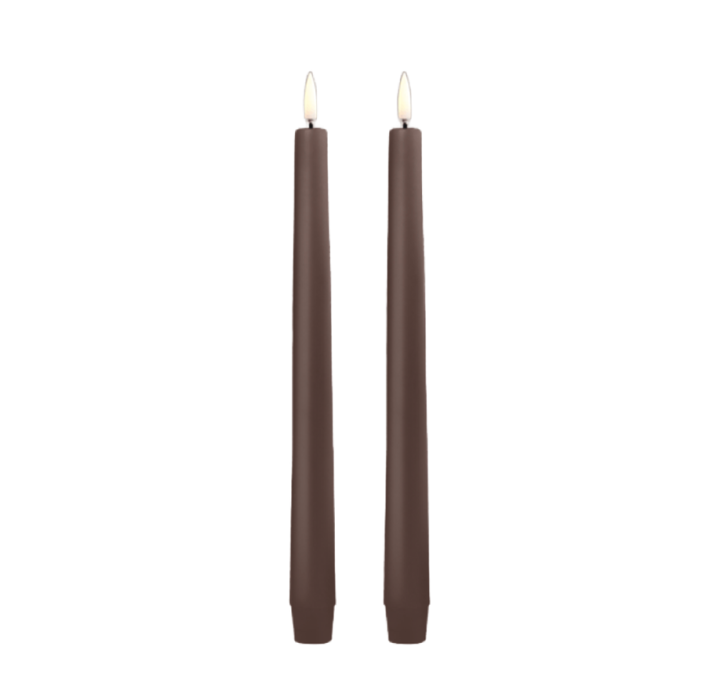Brown LED Taper Pair Candle