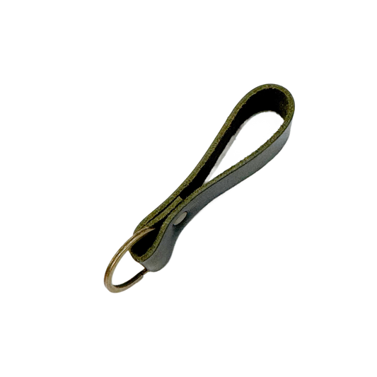 Leather Key Ring - Keychain: Kelly Green