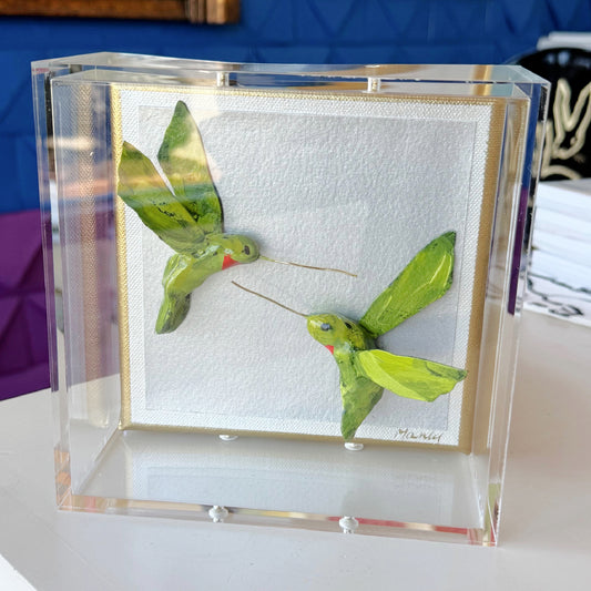 Hummingbird Green 6x6 Shadowbox