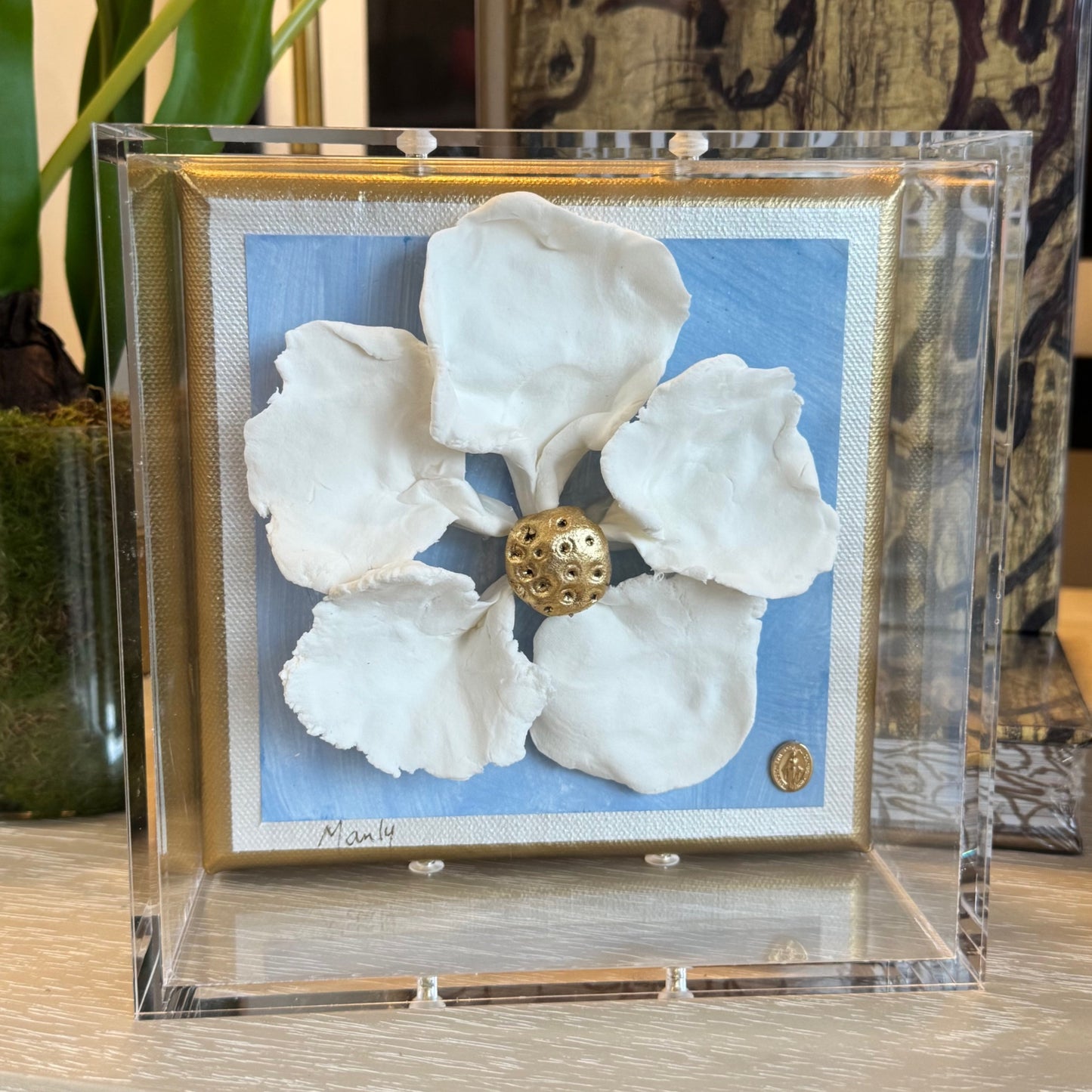 Mary Magnolia Blue 6x6 Shadowbox