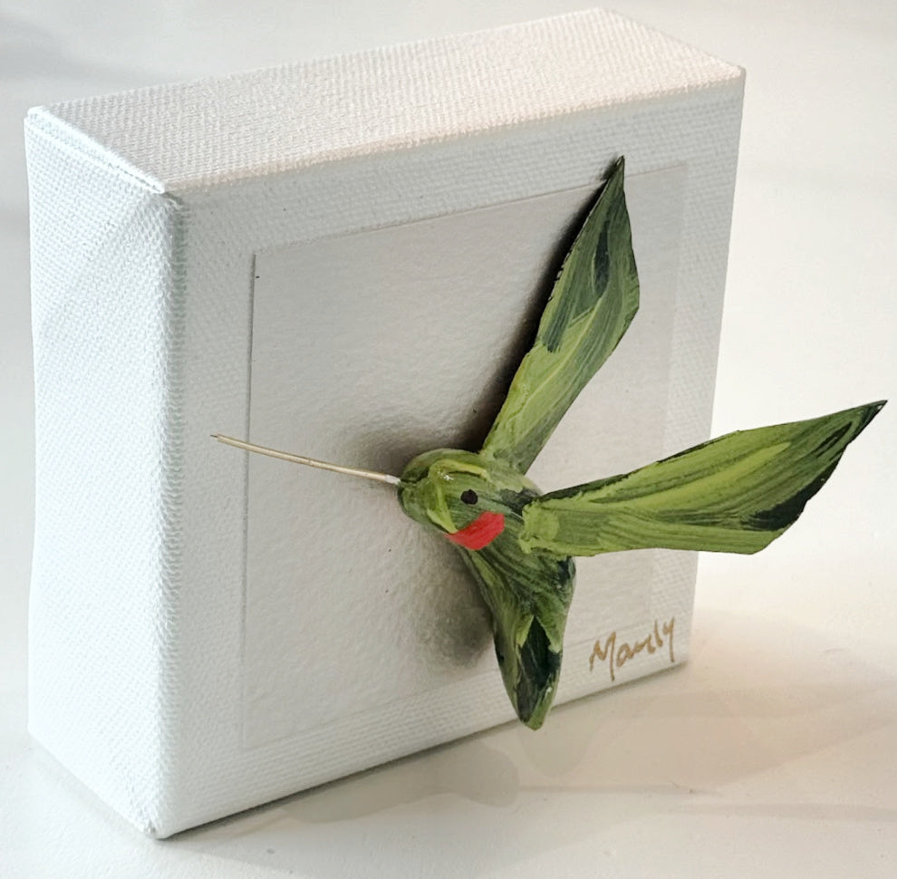 Green Hummingbird 4x4 Canvas