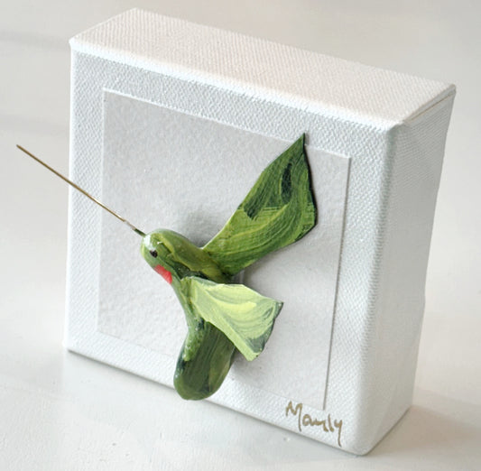 Green Hummingbird 4x4 Canvas