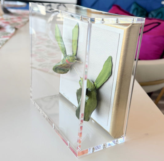 Hummingbird Green 6x6 Shadowbox