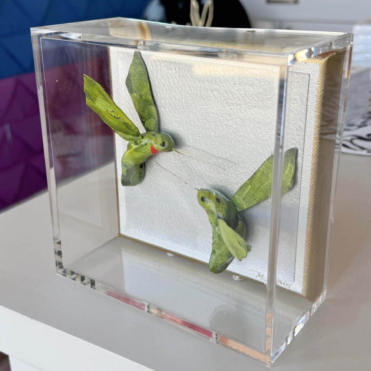 Hummingbird Green 6x6 Shadowbox