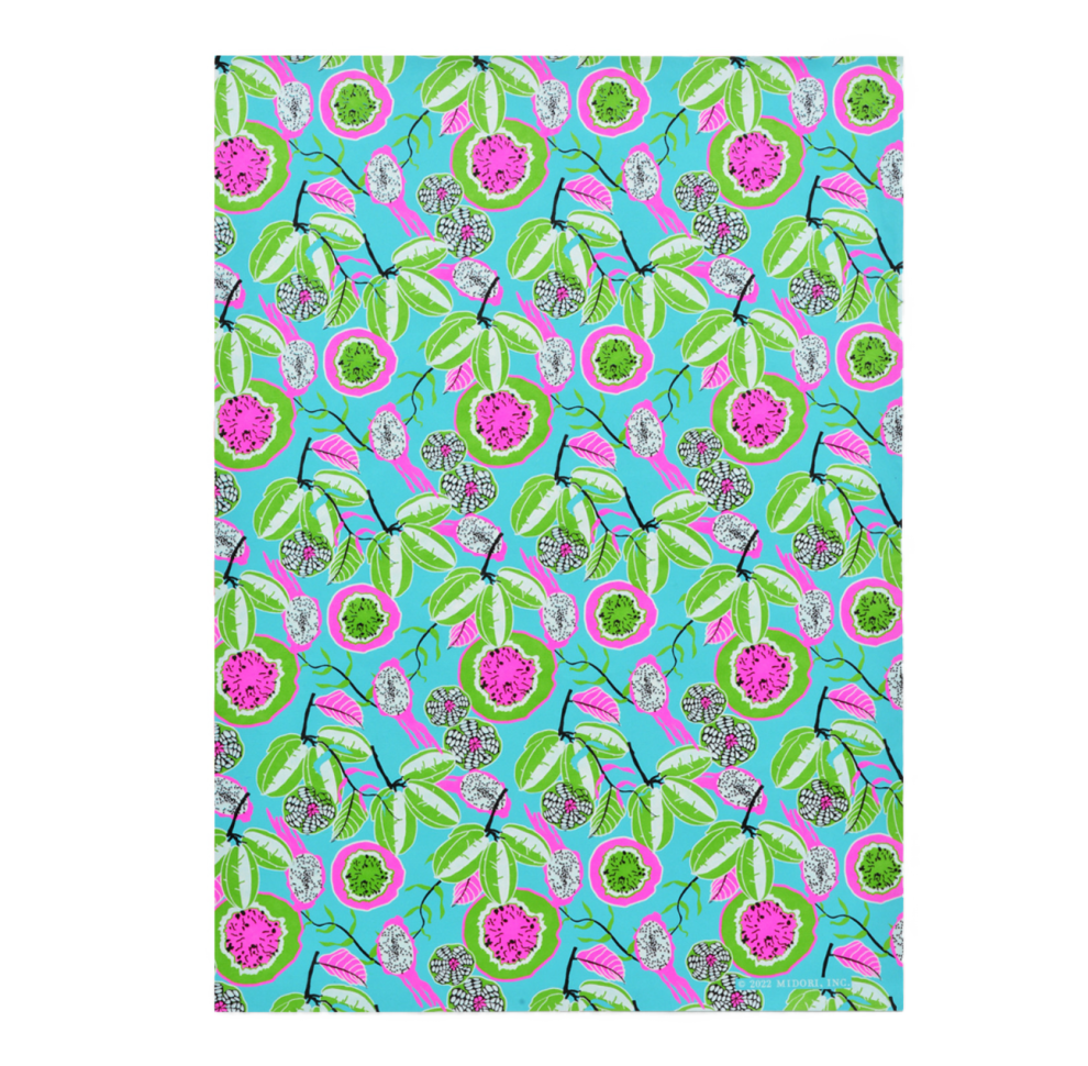 Exotic Fruits Turquoise/Pink/Green/Black/White Wrap Sheets