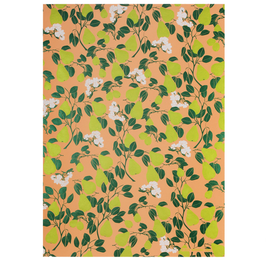 Pear Blossom - Peach/Lime Green/Dark Green/White Wrap Sheets