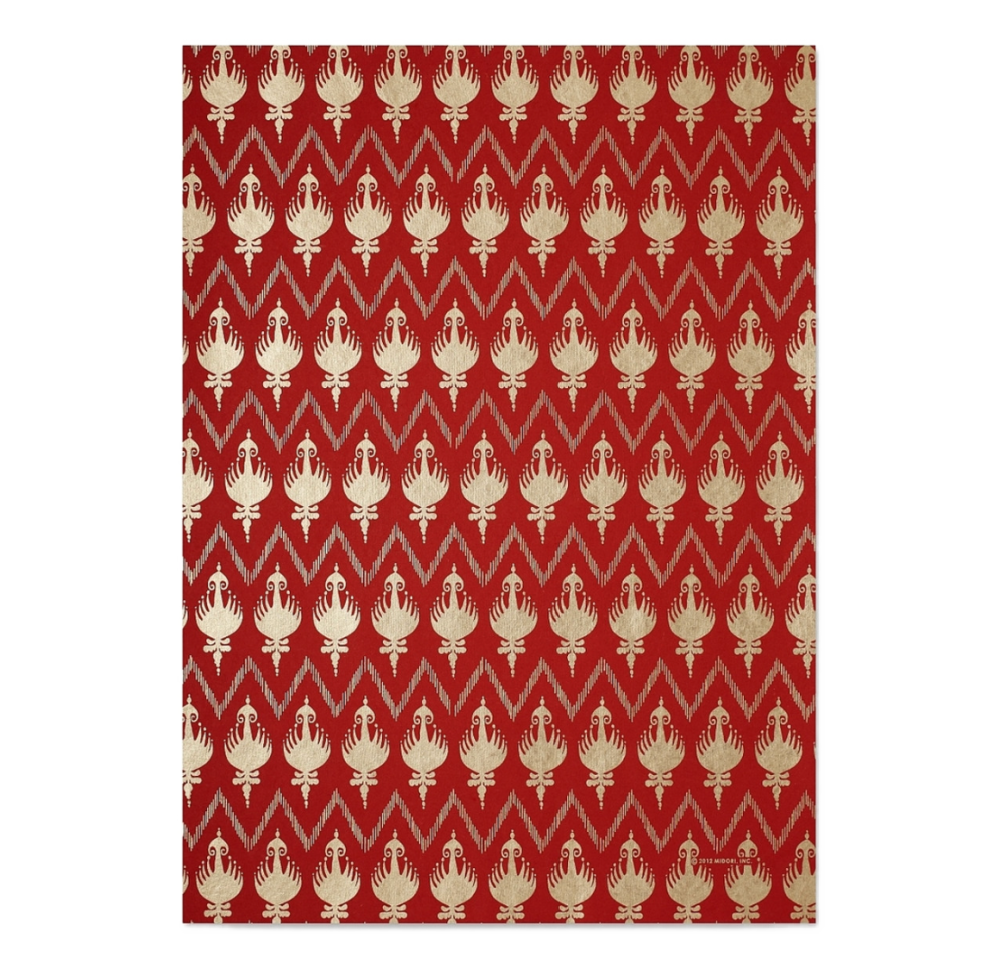 Ikat Red/Gold Metallic Wrap Sheets