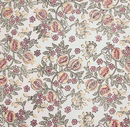 Block Printed Wrapping Paper Sheets - Pomegranate Pink Earth