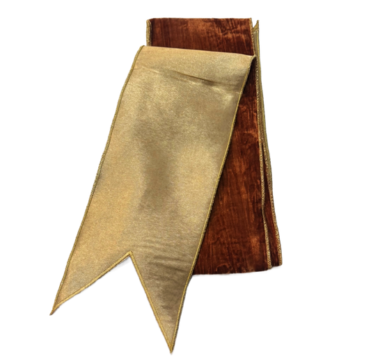 Vintage Persimmon Velvet Wreath Sash