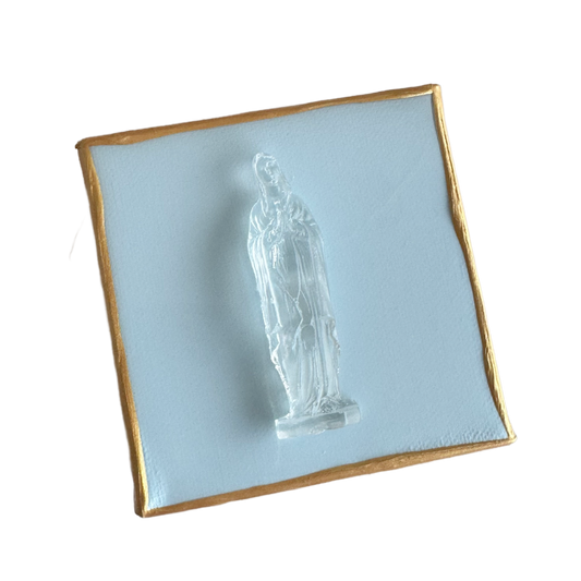 Mother Mary 4x4 Baby Blue Canvas