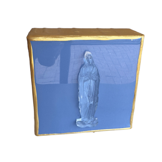 Mother Mary 4x4 Periwinkle Canvas