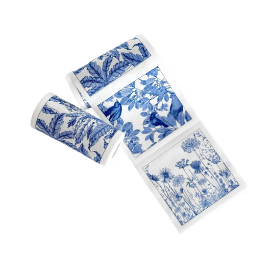 Blue Botanicals Cocktail Napkin Roll
