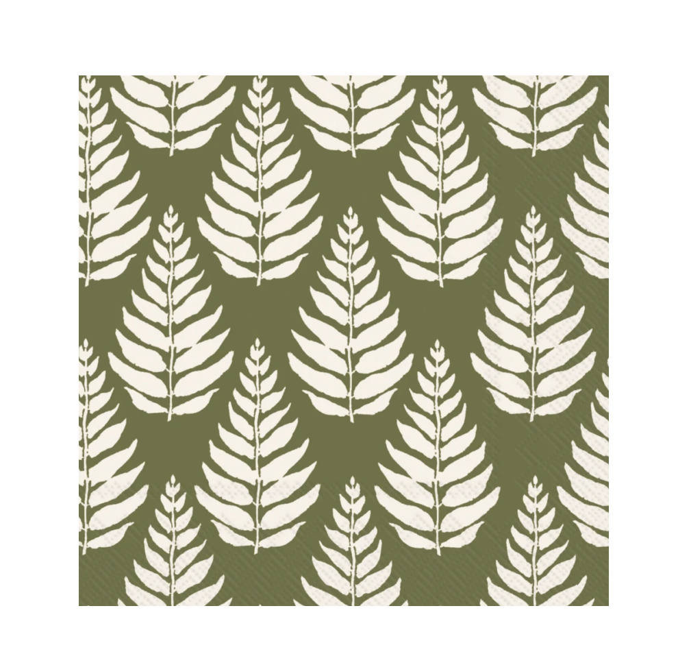 Autumn Trees Green Luncheon Napkin