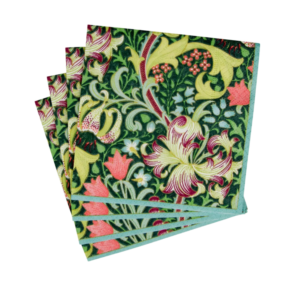Golden Lily Forest Cocktail Napkin