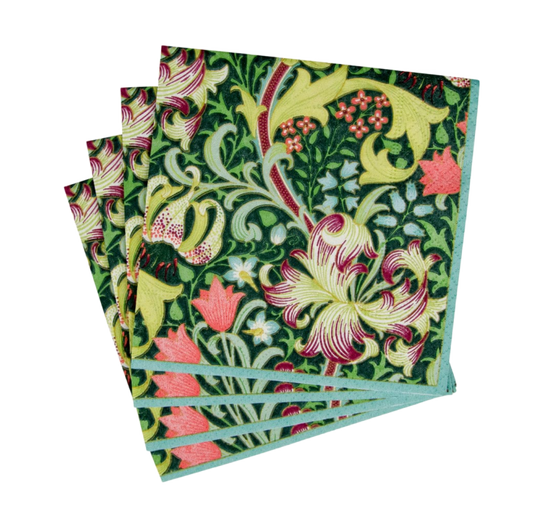 Golden Lily Forest Cocktail Napkin