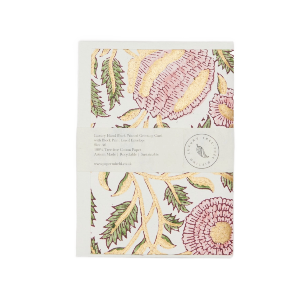 Marigold Gliz Blush Notecard