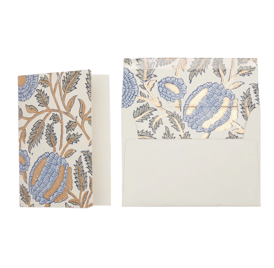 Marigold Gliz Blue Stone Notecard