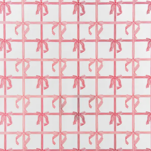 Peppermint Stripe Bows Wrapping Paper