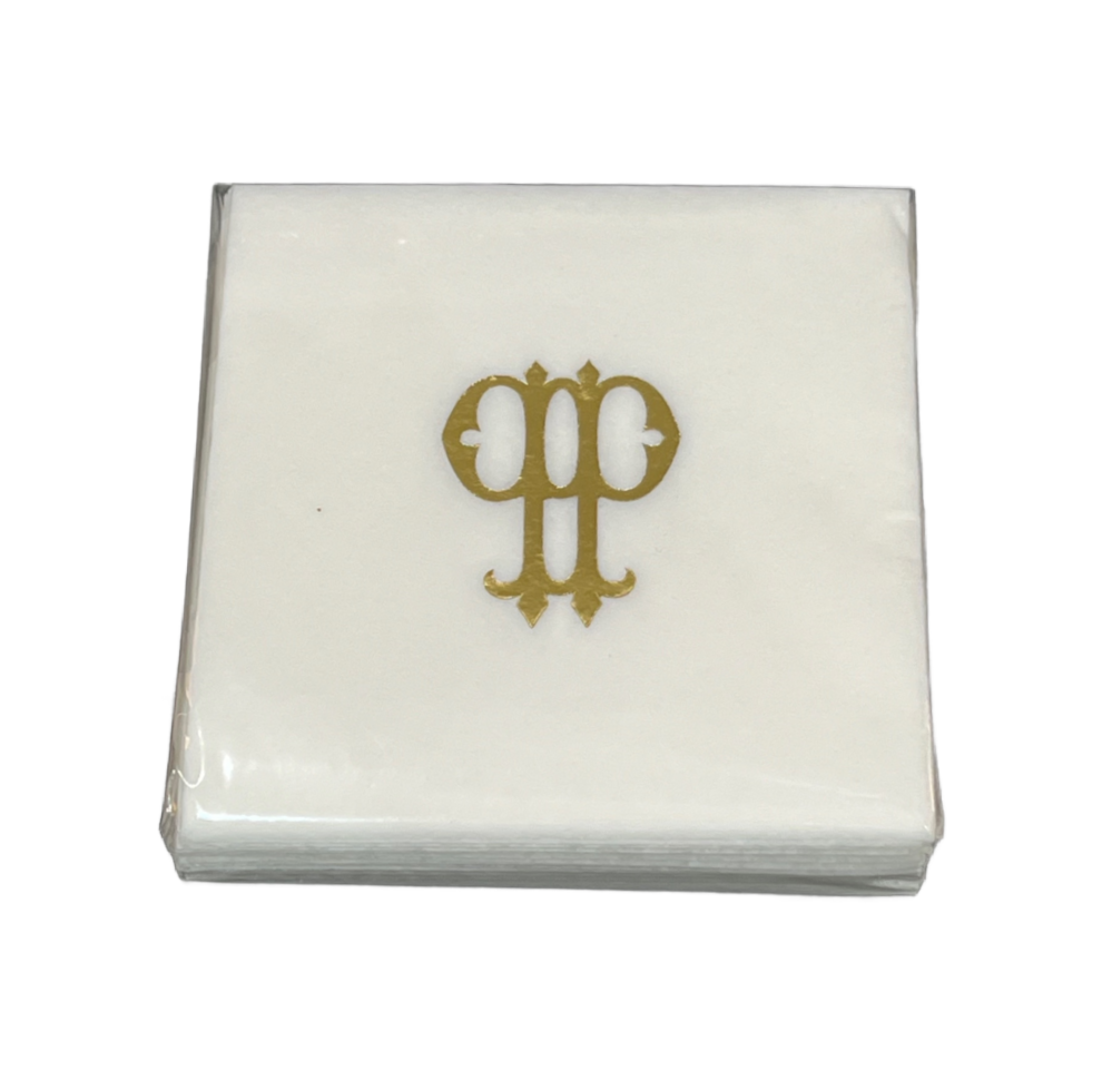 (P) Initial Linun Beverage Napkins - 20 per pack
