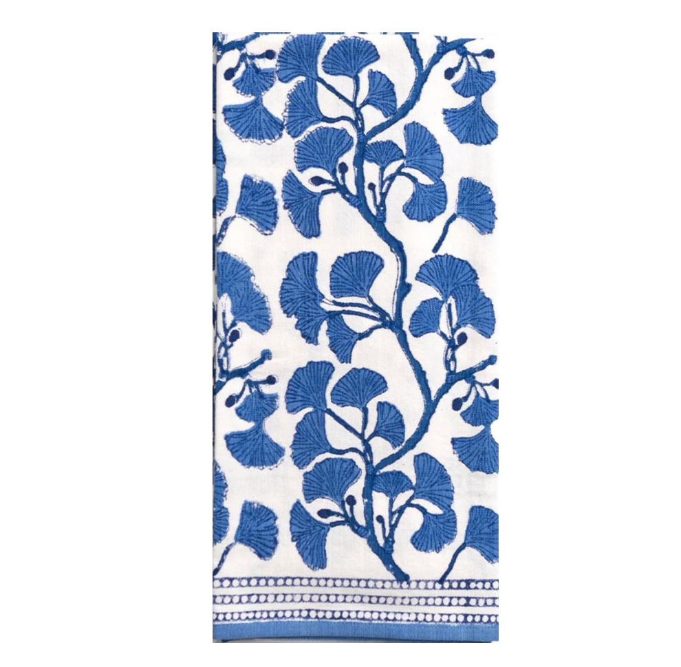 Ginkgo Blue Tea Towel
