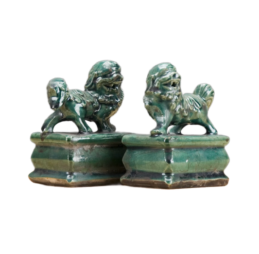 Green Foo Dog - Pair