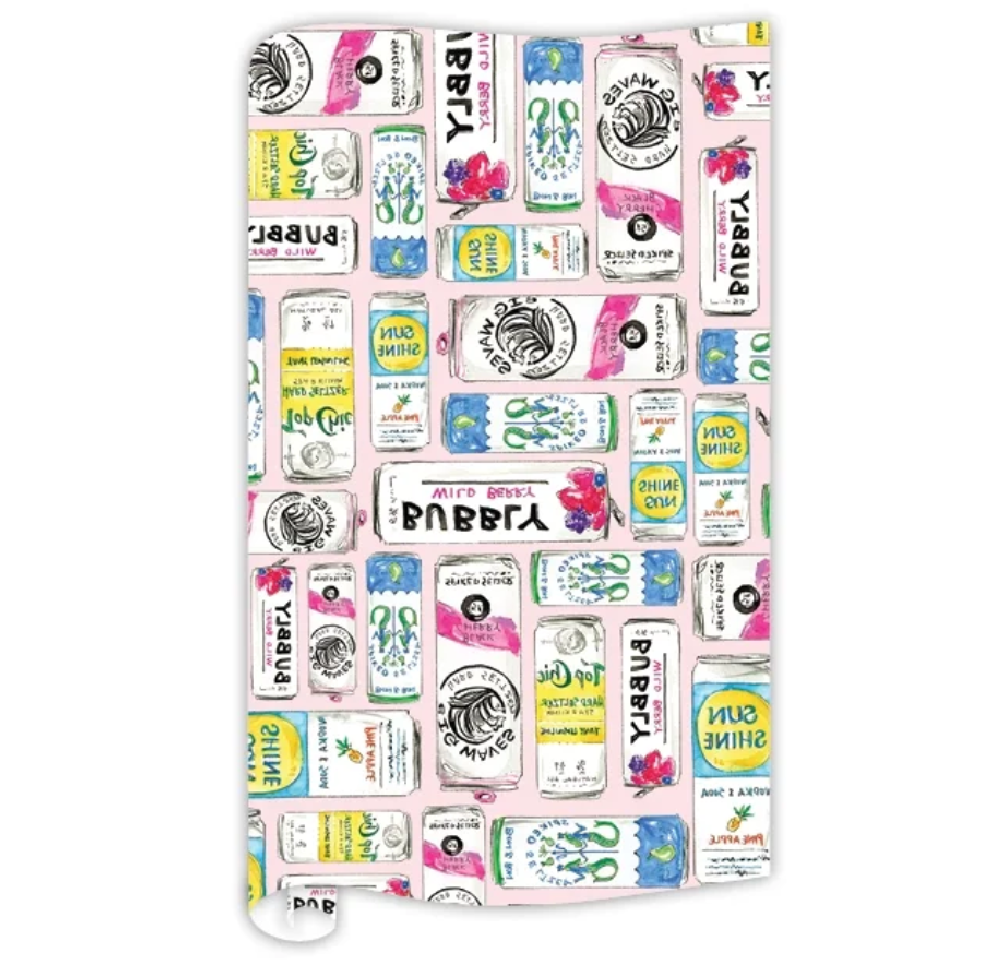 Hand-painted Seltzer Can Wrapping Paper