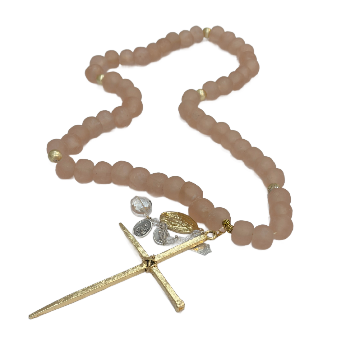 Handmade Beaded Blush Pink Glass Rosary