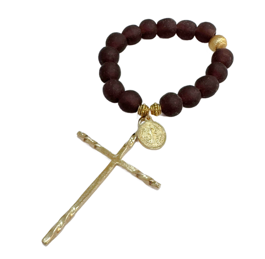 Purple Decade Glass Rosary