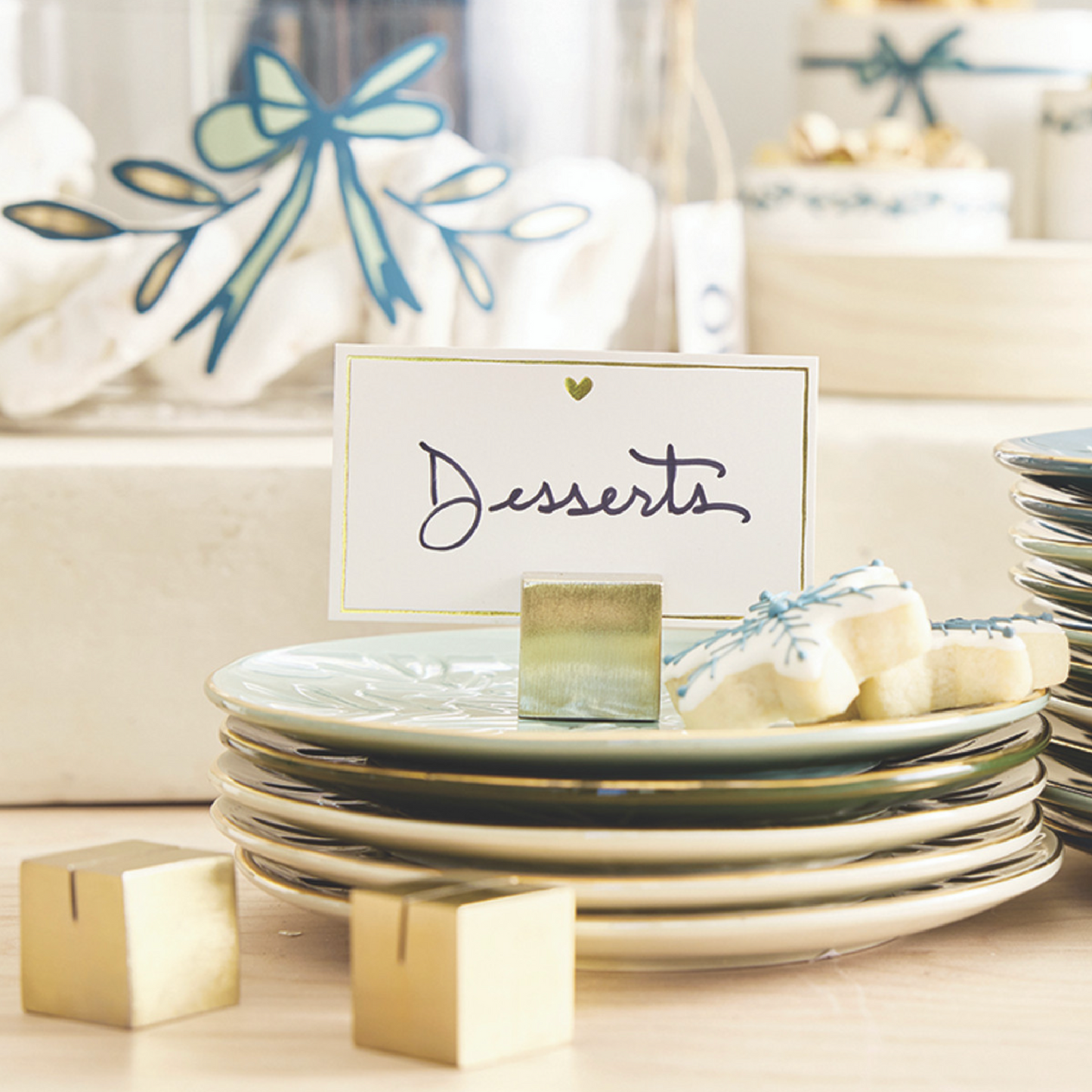 Brushed Gold Place Card Holder