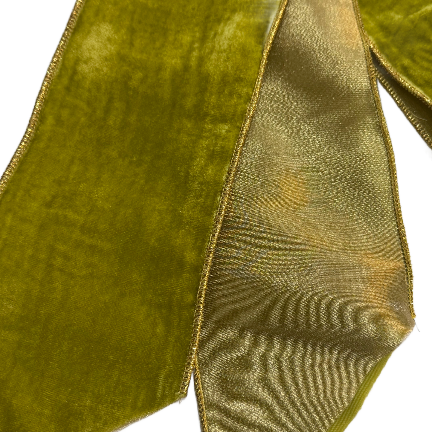 Vintage French Chartreuse Velvet/Gold Wreath Sash